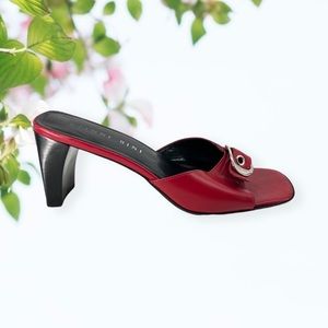 GIANNI Bini Red Mule Heels